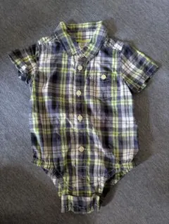 baby GAP 半袖ロンパース 6-12ヶ月 チェック柄