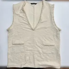 HONEYSUCKLE ROSE アイボリー Vネック ベスト L