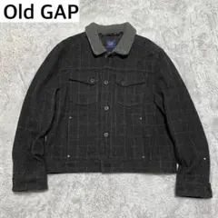 OLD GAP ウールジャケット　00s Y2K 短丈　襟ボア　チェック　XL