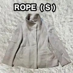 【ROPE】毛カシミヤ混 スタンドカラージャケット Sアイボリー 上品のサムネイル
