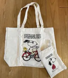 PEANUTS スヌーピーデザイン　軽量トートバッグ&ミニ巾着セット
