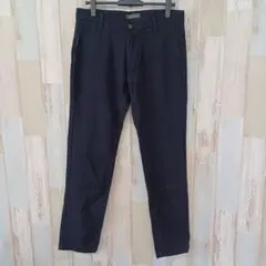 【古着】FOB FACTORY　ウール綿混　ネイビーパンツ　M　(440)のサムネイル