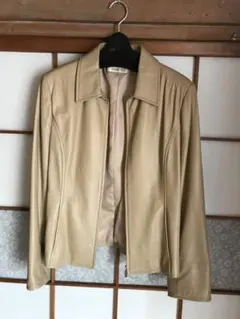 レザージャケットベージュMサイズ　羊皮