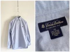 希少 USA製 プルックスブラザーズ ロゴ刺繍 オックスプルオーバーシャツ XS
