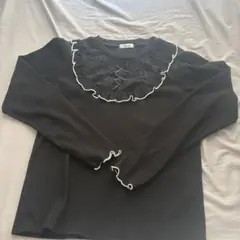 Megriety ブラック長袖トップス