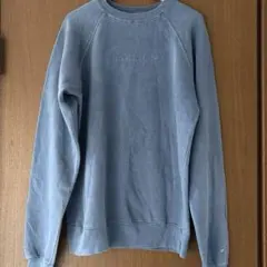 OUTFITTER TRADING CO.トレーナー 【S】刺繍ロゴ ブルー古着