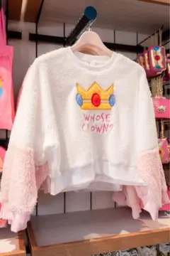 ピーチ姫 ふわもこ ボア トレーナー USJ ユニバ WHOSE CROWN？のサムネイル