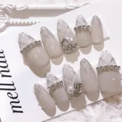 3865 ネイルチップ 量産型 ワンホン フレンチガーリー 韓国 地雷 オーダー