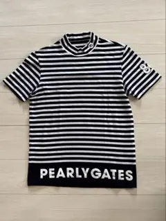 PEARLY GATES ストライプ 半袖モックネックシャツ