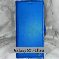 Galaxy S23 Ultra ケース ネイビー 手帳型 カバー カード収納