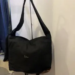 美品 中川政七商店 鹿の家族バッグ大 リネン ショルダーバッグ レザー 黒のサムネイル