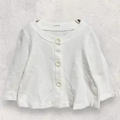 アンナルナ ジャケット M ホワイト 七分袖 ノーカラー
