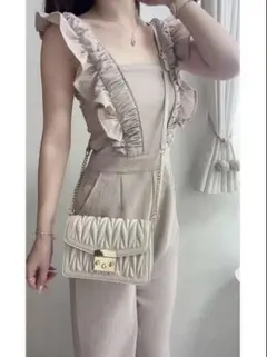 GRL ショルダーフリルバックシャーリングオールインワンのサムネイル