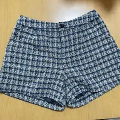 チェック柄ツイードショートパンツ