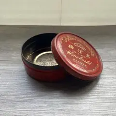 E-5 【レトロ】榮太樓 梅ぼ志飴 空き缶 ヴィンテージ 飴缶小物入れ昭和レトロ