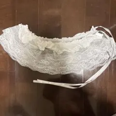 ホワイト　レースラップスカート