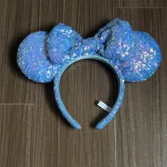 ミニー　カチューシャ　スパンコール　ブルー　青