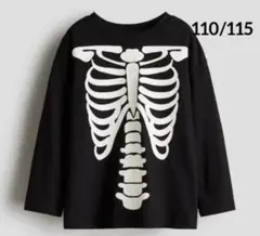 ☆新品☆H&M ハロウィン♡スケルトン　長袖Ｔシャツ　110/115 ②