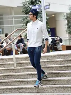 The DUFFER of ST.GEORGEダファーリブ袖オックスシャツS