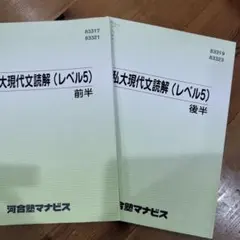 河合塾マナビス 私大現代文読解(レベル5) 前半・後半セット