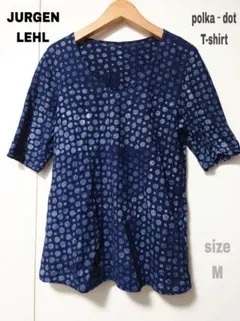 【JURGEN LEHL】ドット柄/Tシャツ/ヘンプ/コットン/Mのサムネイル