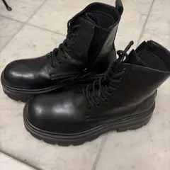 チャンクブーツ 10ホール ロング 厚底 黒 balenciaga y2k 韓国 - メルカリ