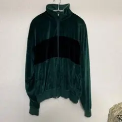 ベロア素材 ダークグリーン ジャージセットアップ
