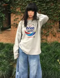 オリオンビール 長袖Tシャツ／グレー／JP‑S／コットン100%