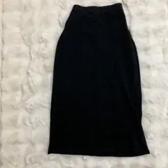 美シルエット細見え◎スリットナロースカート 黒 S ストレッチ 楽ちん