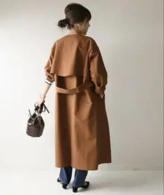 Spick & Span イエロー トレンチコート Co/R ワイドトレンチコート（トレンチコート）｜Spick and Span