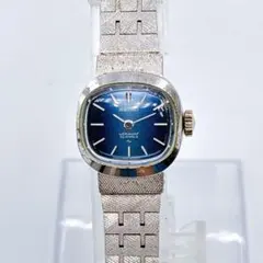 SEIKO 16-6010 青文字盤 ヴィンテージ クォーツ 純正ブレス 腕時計 