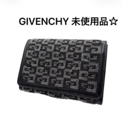 GIVENCHY 未使用品 二つ折り財布 ブラック 希少 ビーズ Gロゴ レザーのサムネイル
