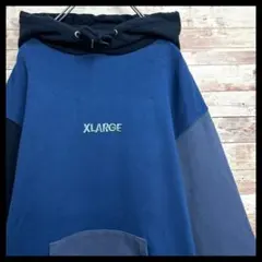 【X-LARGE】人気デザイン!!　刺繍　センターロゴ　マルチカラー　パーカー