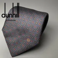 【1980s】ビンテージダンヒル　dunhill プリントシルクネクタイ