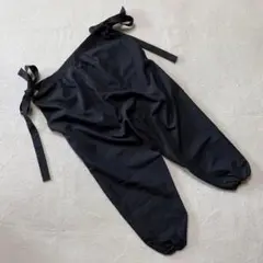 カシュクールパンツ ブラック ひも付き ストレッチ ウエストゴム L
