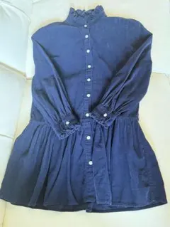 Ralph Lauren ネイビーコーデュロイシャツ 130 ワンピース