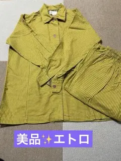 美品✨イエロー ストライプ パジャマ Mサイズ