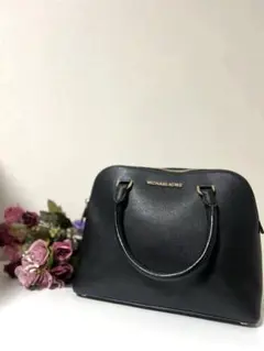 MICHAEL KORS ブラックレザーハンドバッグ