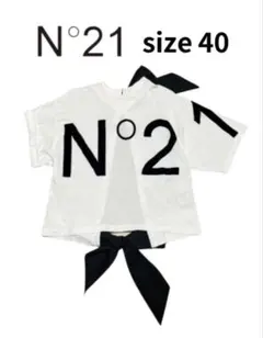 N°21 ヌメロヴェントゥーノ リボン Tシャツ ホワイト 40のサムネイル