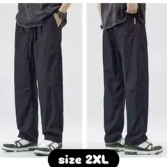 メンズ　イージーパンツ　薄手　ワイドパンツ　ストレート　ストレッチ　カジュアル