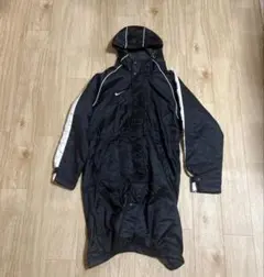 美品】NIKE ナイキ ベンチコート ジュニア 160 ロングコート ボア 黒