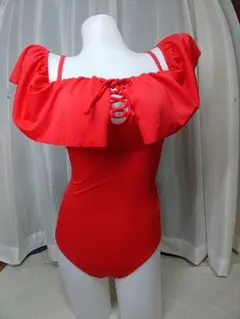 三愛 Ai 水着 ワンピース レッド サイズ9M オフショルダー 新品 未使用のサムネイル