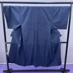 ★3986★ 男性着物 紬 袷 着物 単品 紺色 メンズ