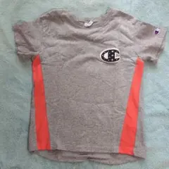 チャンピオン Tシャツ 140 グレー×オレンジ