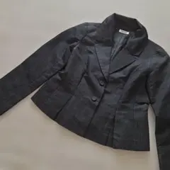 【美品】ヒロコビス ジャケット ブラック ストライプ 春 テーラードジャケット