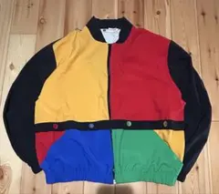 カラーブロック ナイロンジャケット