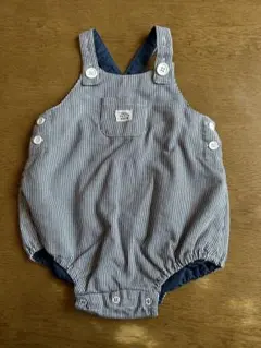 PETIT MAIN ストライプオーバーオール　80