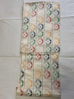 値下げしました　前幅広め　多色幾何学模様 小紋着物★