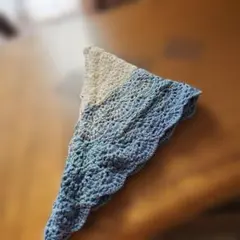 白×グリーン、ブルー系✨三角ショール✨