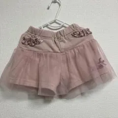 パンパンチュチュ　チュール付きショートパンツ 90 ピンク　キュロット